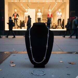 Premier Designs Necklace & Bracelet set, silver w/unique accents